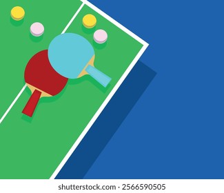 Poster vector graphics table tennis. Ping pong rackets and balls. Tennis tournament banner layout