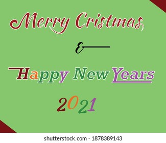 Poster Vector Merry Cristmas and Heppy New Years 2021