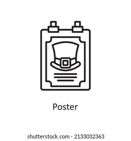 Poster Vector Outline Icon Design illustration. St Patrick's Day Symbol on White background EPS 10 File