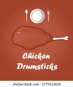 Poster Vector picture of  Chicken Drumsticks food