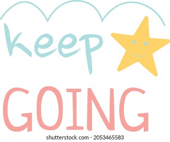 Poster vector template with motivational quote. Color flat illustration