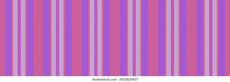 Poster vertical fabric stripe, gala vector background textile. Purity lines seamless pattern texture in violet and red color.