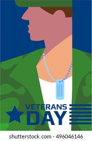 Poster of Veterans Day concept vector illustration. Traditional Day of Remembrance for US Veterans