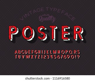 'Poster' Vintage Sans Serif Alphabet. Retro Textured Typeface. Vector Illustration.