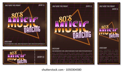 The Poster In Vintage Style On A Retro Party Banner, Invitation, Flyer, Advertising. Vector Illustration Of Retro Disco And Dance. Other Variations You Can Find In My Portfolio.