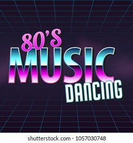 The Poster In Vintage Style On A Retro Party Banner, Invitation, Flyer, Advertising. Vector Illustration Of Retro Disco And Dance.