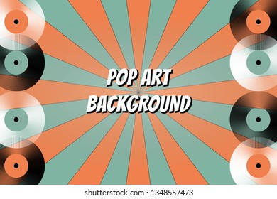 Poster of vinyl player record. Retro music banner