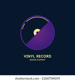 Afiche del registro de Vinyl. Música de ilustración con fondo oscuro.