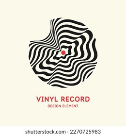 Poster of the Vinyl record. Illustration music on light background.