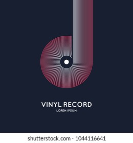 Poster der Vinyl-Platte. Vektorgrafik auf dunklem Hintergrund.