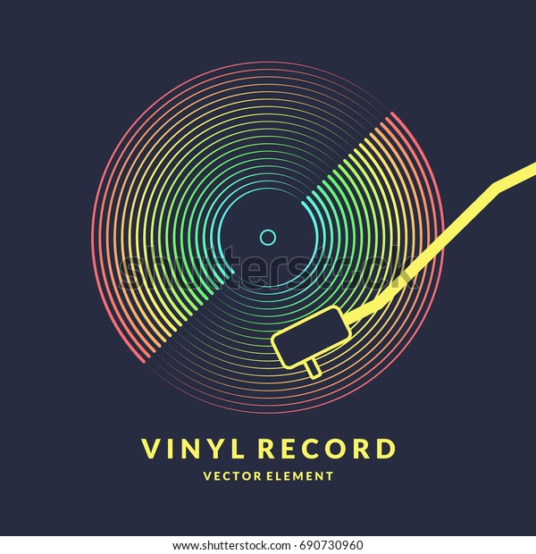 ビニールレコードのポスター 暗い背景にベクターイラスト音楽 のベクター画像素材 ロイヤリティフリー