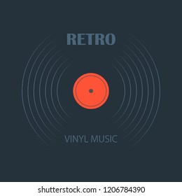 Poster of the Vinyl record. Vintage gramophone disc.