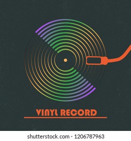 Poster of the Vinyl record. Vintage gramophone disc.