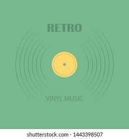 Poster of the Vinyl record. Vintage gramophone disc.
