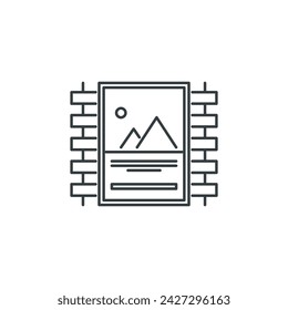 Poster, wall, design, advertising, brand, print icon, vector illustration