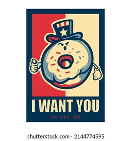 poster i want you cartoon donut version