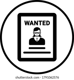 Poster, wanted person black icon