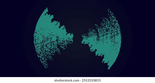 Poster of the wave. Vector illustration music on dark background