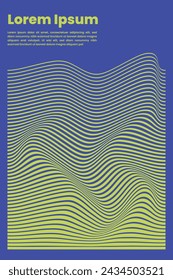 poster wave yellow blue stripes art wave . Vector background illustration