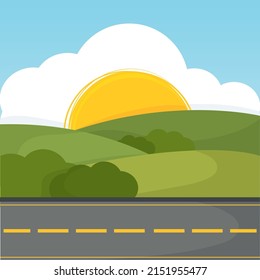 Ilustración vectorial del paisaje de la selva solar