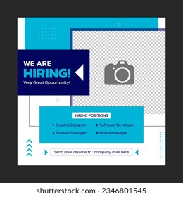 Poster for we are hiring join our team. employees needed. Social media template job vacancy recruitment
