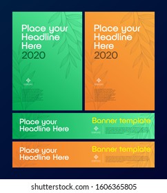 Poster and Web Banner Template Design Vector Illustration. Brochure Design Template Different Color Version 