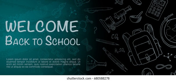 Poster Welcome. Back to School. Vertical format