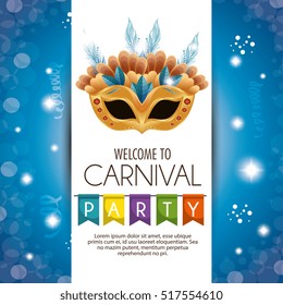 poster welcome carnival party mask bright banner