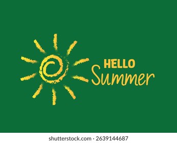 poster welcoming summer, with simple and warm feel, summer time icon
