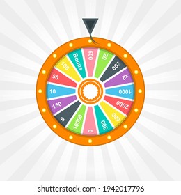 Poster with wheel of fortune, vector icon