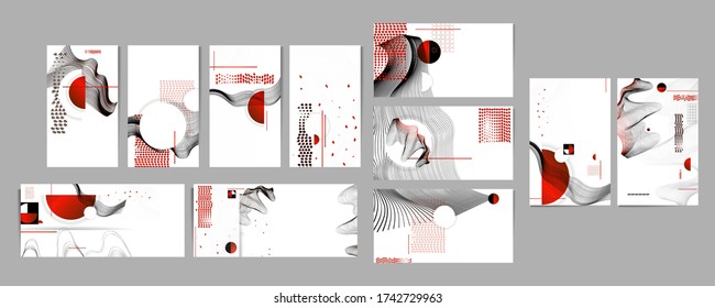 Poster white background design Japanese style templates set invitations to lines