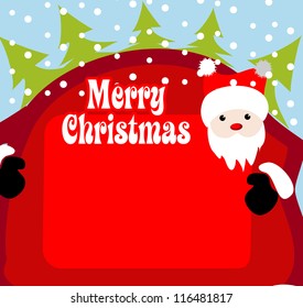 poster at winter background Santa Claus poster for congratulations