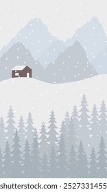 poster winter minimalist vector illustration template icon graphic design