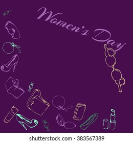 Poster women's day, violet