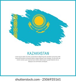 a poster with the word Kazakhstan be  on it