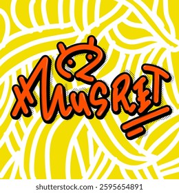 A poster with word musret written on it in a stylish font combined with bright colors can add value to a brand