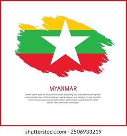 a poster with the word Myanmar be  on it