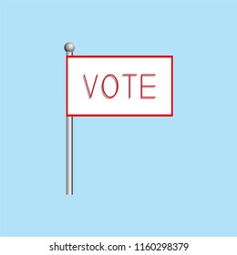 A poster with the word "vote". Vector illustration.