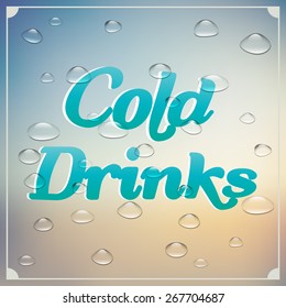 Poster with the words cold drinks
