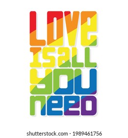 Poster Wordslove All You Need Rainbow Stock Vector (Royalty Free ...