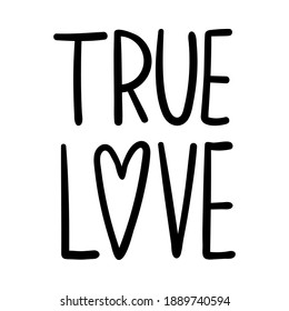 the word true love in bubble letters