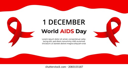 Afiche del Día Mundial del SIDA con el vector de la cinta roja en EPS 10. Perfecto para carteles, afiches, volantes para conmemorar el Día Mundial del Sida el 1 de diciembre