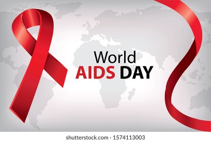 poster of world aids day with ribbon vector illustration design