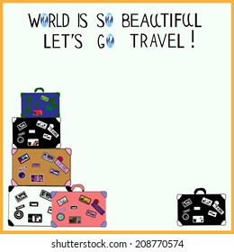 Poster: World is so beautiful, let's go travel! (with a space for your text)