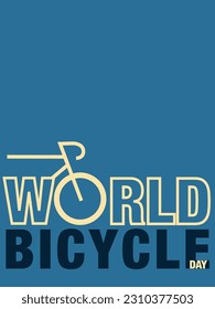Poster world bicycle day with copy space area for your design 