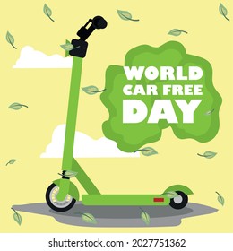 poster of world car free day with scooter