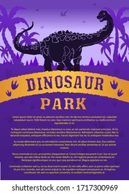 Poster World of dinosaurs with the image of Diplodocus. The prehistoric world. Jurassic period