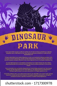 Poster World of dinosaurs with the image of Triceratops. The prehistoric world. Jurassic period