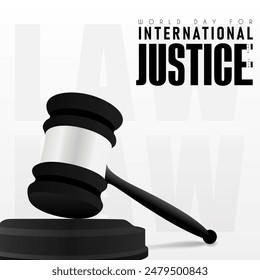 Poster for World International Justice Day, celebrated annually on July 17