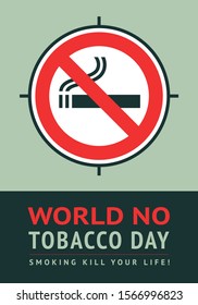 Poster World no tobacco day, vector illustration for print